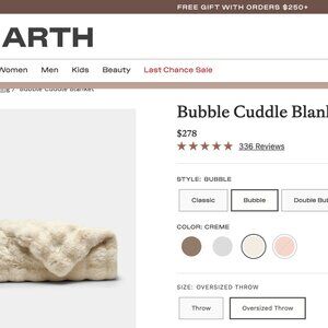 Cozy Earth Bubble Cuddle Blanket-Creme